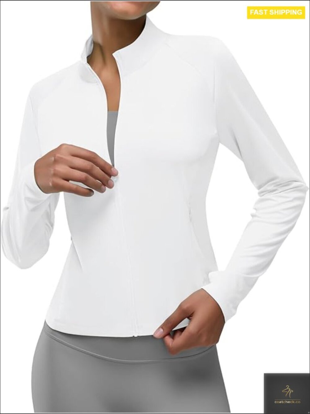 UPF 50+ Lightweight Athletic Jacket Full Zip Long Sleeve Running Hiking with